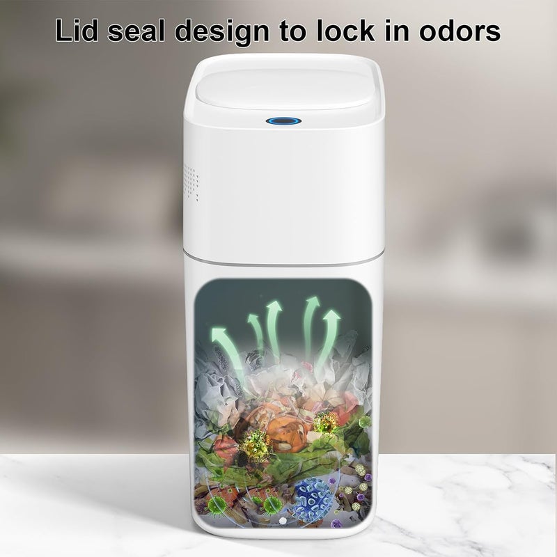 MOPALL Automatic Motion Sensor Bathroom Trash Can with Lid, 3 Gal Touchless Trash Can Auto-Adsorption Garbage Can, Slim Smart Trash Bin Waterproof Waste Basket for Bedroom, Kitchen, Office, Toilet, RV - Image 4